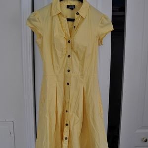 A. BYER Yellow Cocktail sundress button up